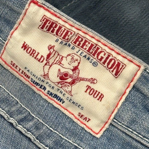 True Religion Jeans Womens 29 (30X30) Blue Super Skinny Light Wash Denim Stretch - Picture 5 of 14